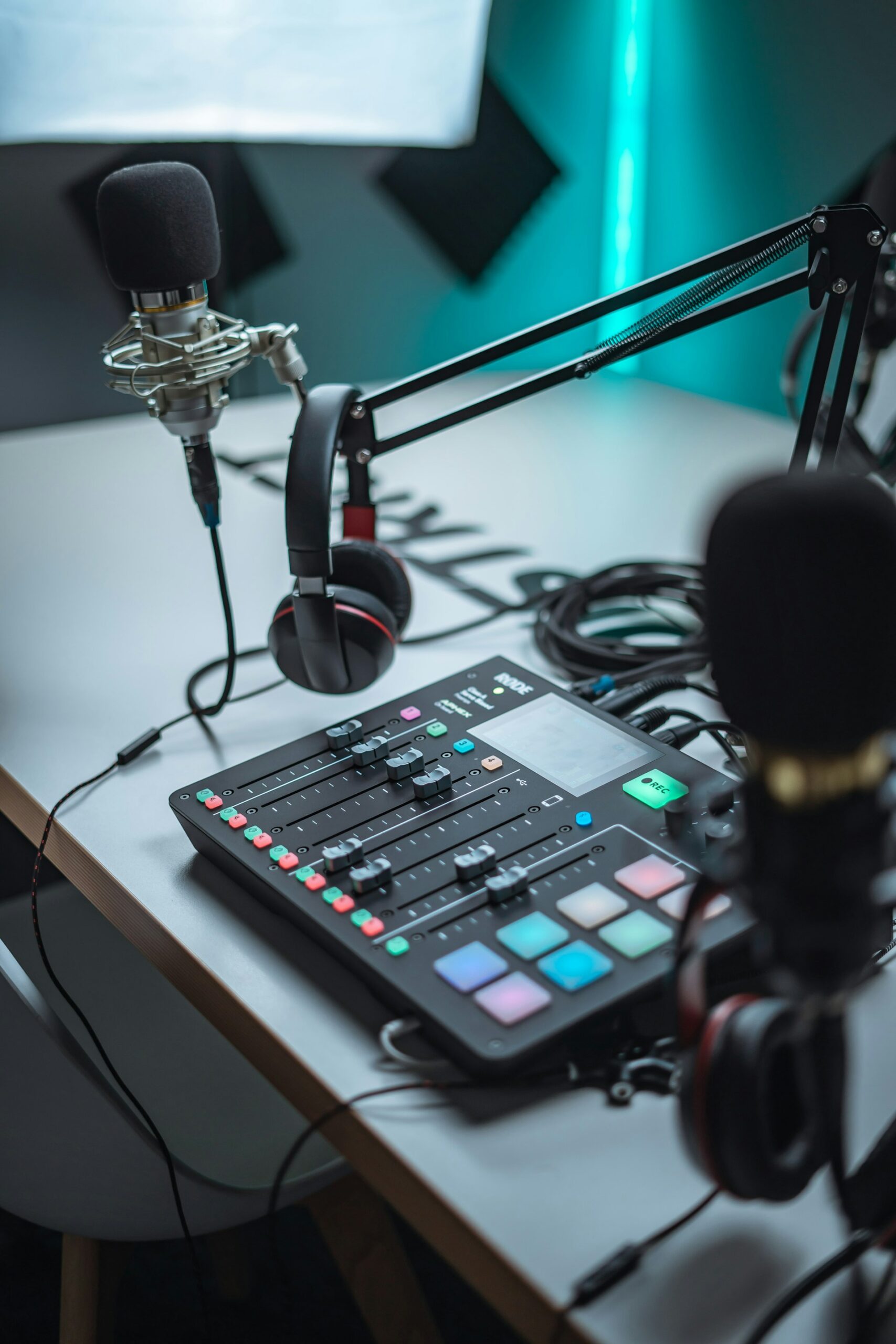 Professional Podcast Equipment Bundle with Audio Interface and Ring Light